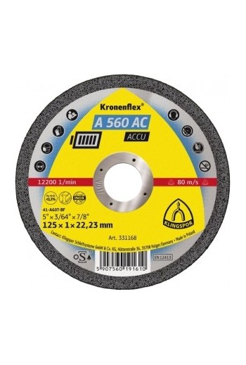 Відрізний круг (125х1х22,23) Klingspor A 560 AC ACCU (331168)