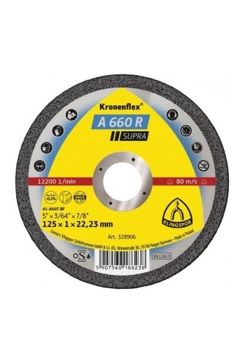 Відрізний круг (125х1х22,23) Klingspor A 660 R SUPRA (328906)