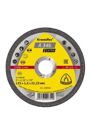 Відрізний круг (125х1,6х22,23) Klingspor A 346 Extra (340938)