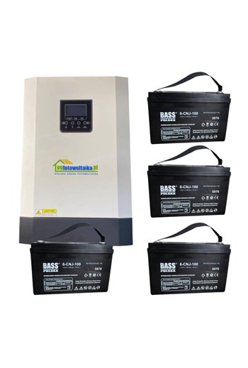 Солнечный фотоэлектрический инвертор OFF-GRID PGF OG-5500 MPPT 5.5KW + WiFi + аккумулятор Bass Polska AGM BP-5976 (х4)