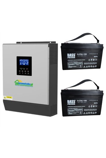 Солнечный фотоэлектрический инвертор OFF-GRID PWM3KW50A PWM 3 KW + WiFi + аккумулятор Bass Polska AGM BP-5976 (х2)