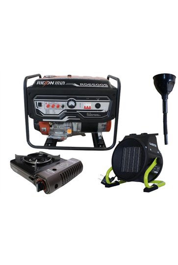 Бензиновый генератор EF Power RD6500S + газовая плитка Orcamp CK-505 + электрический обогреватель Gardyer HE2000