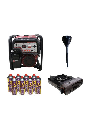 Бензиновый генератор EF Power YH6500S-IV + газовая плитка Orcamp CK-505 + картридж газовый Pegas 400 мл (8 шт.)