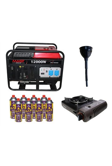 Бензиновый генератор MAST GROUP YH15000+ газовая плитка Orcamp CK-505+ картридж газовый Pegas 400 мл (8 шт.)