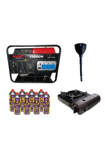 Бензиновый генератор MAST GROUP YH21000+ газовая плитка Orcamp CK-505+ картридж газовый Pegas 400 мл (8 шт.)