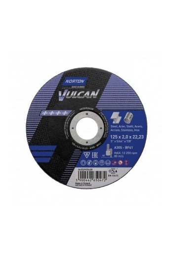 Відрізний круг (125х2х22,23) Norton Vulcan A30S-BF41 (66252925438)