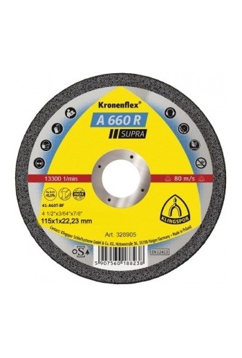 Відрізний круг (115х1х22,23) Klingspor A 660 R SUPRA (328905)