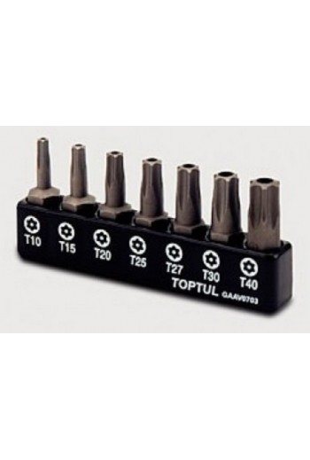 Набір біт (Torx: T10-T40 з відверстям) TOPTUL GAAV0703