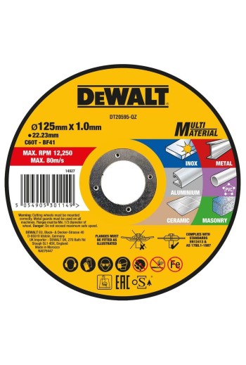 Круг відрізний MULTI-MATERIAL DeWALT DT20595