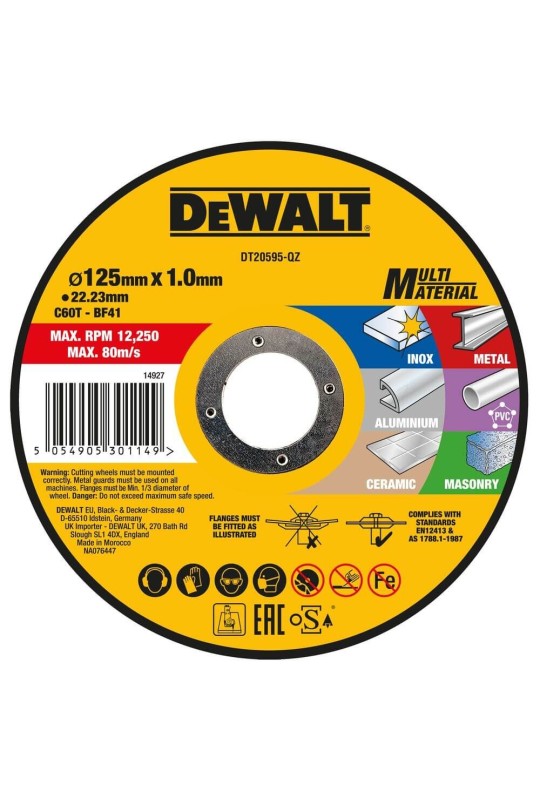 Круг відрізний MULTI-MATERIAL DeWALT DT20595