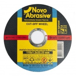 Круг відрізний по металу 14A (115x1,2x22,23) NovoAbrasive PROFI (WM11512)