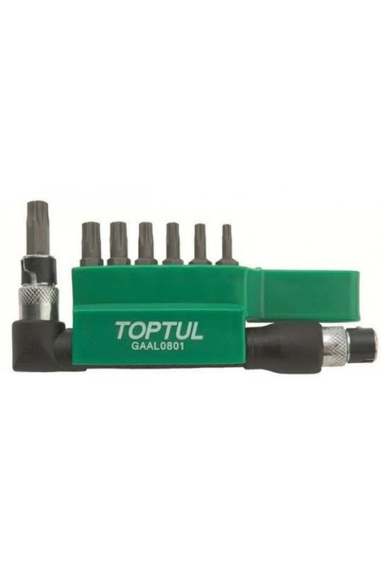 Набір біт 1/4 TORX T10H-T40H + Гобр.перех. 8ед. TOPTUL GAAL0801