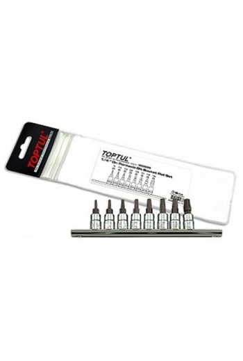 Набір біт 5-гранних 1/4 TORX T8-T40 з отверстием 8ед. TOPTUL GAAG0805
