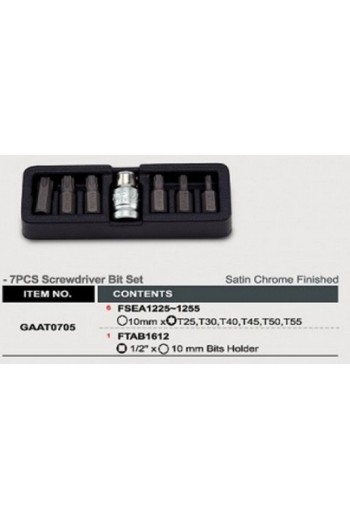 Набір біт 10мм TORX, T25-T55, 7ед. TOPTUL GAAT0705