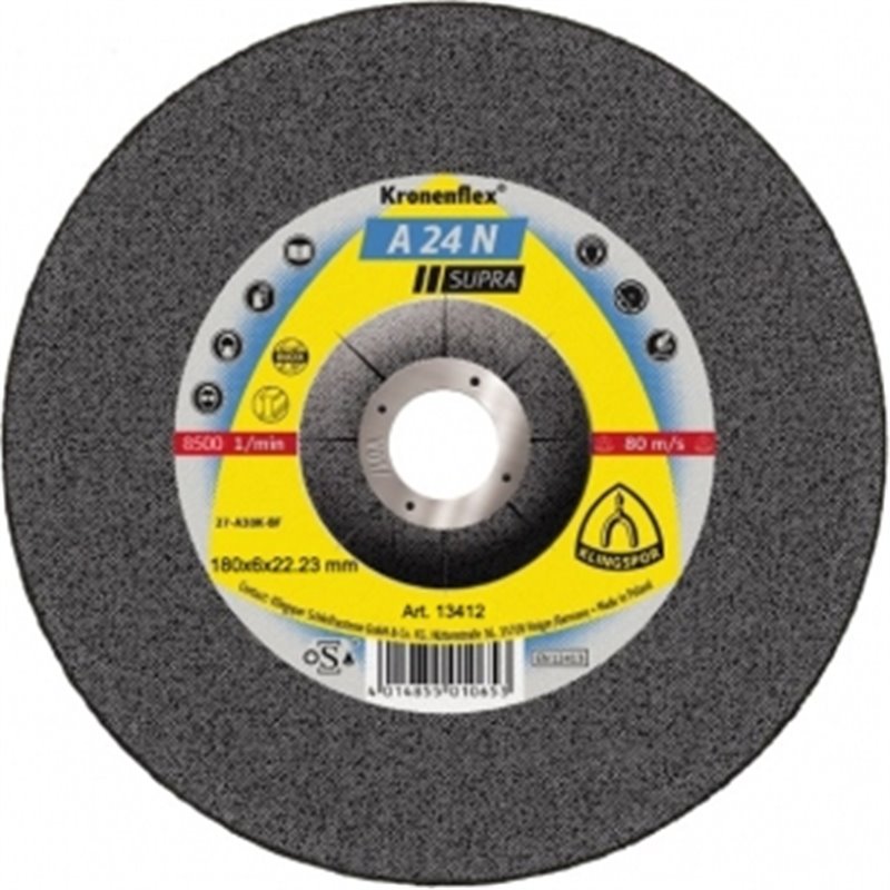 Зачистной круг (180х6х22,23) Klingspor A 24 N Supra (13412)