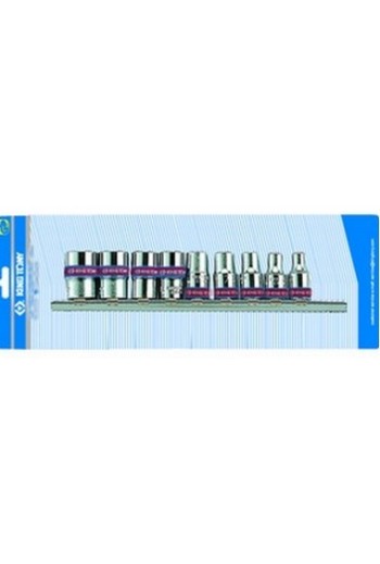 Набір головок 1/4" на планку Дюйм. 9 пр. KING TONY (2509SR)