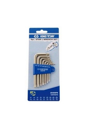 Набір ключів Г-подібних з розворотом TORX Т10-Т40 (7 авт.) KING TONY (20407PR)