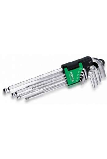 Набір дюймових Г-обр.шестигранников з шаром 1/16-3/8 9ед. TOPTUL GBAL0901