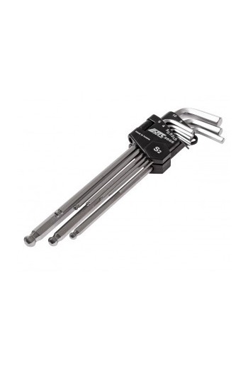 Набір ключів шестигранних з шаровидним наконечником 1.5-10мм 9ед. 3505 JTC