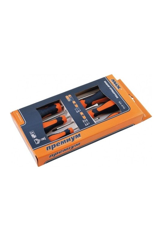 Набір отверток шлиц и крест MIOL CRV 6 передм. 63-470