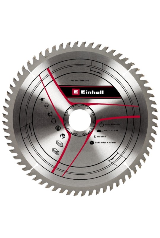 Пиляльний диск Einhell, 210х30 мм, T64
