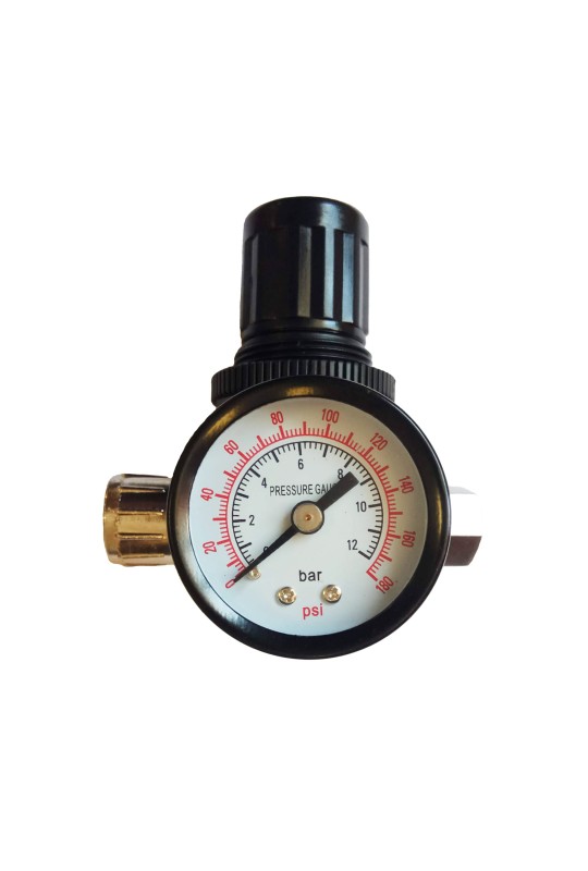 Регулятор тиску (редуктор) 1/4″ з манометром для фарборозпилювачів SP024