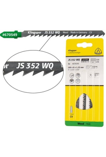 Пилка для електролобзика Klingspor JS 352 WQ Extra