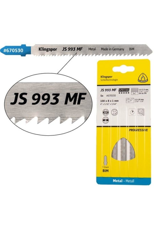 Пиляльне полотно для лобзиків Klingspor JS 993 MF Special