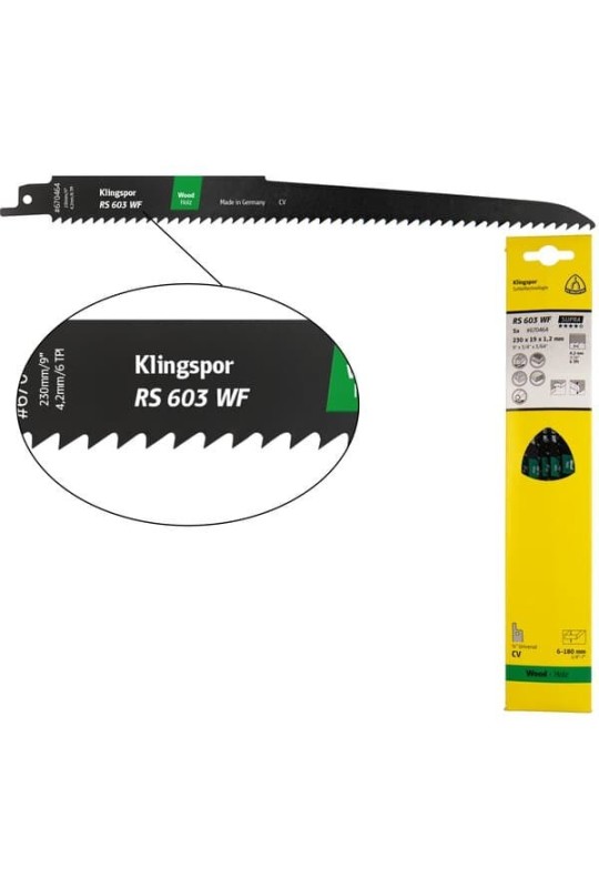 Полотно для шабельної пилки Klingspor RS 603 WF Supra (230мм)