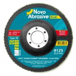Круг пелюстковий торцевий (125x22,23) Р80 NovoAbrasive Profi (NP80125)
