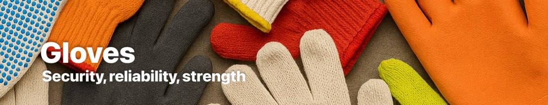 Work gloves protect hands from injury and dirt, providing comfort and a secure grip when handling tools and materials.
